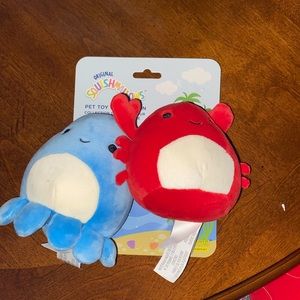 Octopus and Crab “Dog Toy” Squishmallows